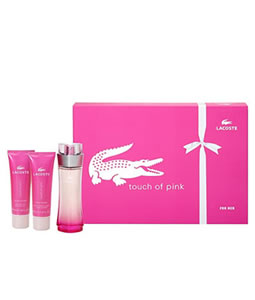 LACOSTE TOUCH OF PINK 3 PCS EDT GIFT SET FOR WOMEN