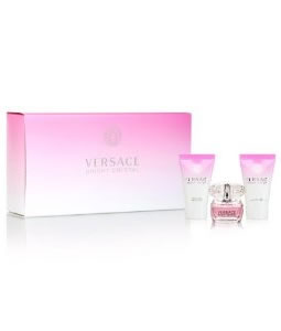 VERSACE BRIGHT CRYSTAL EDT MINIATURE 3 PIECES TRAVEL GIFT SET FOR WOMEN