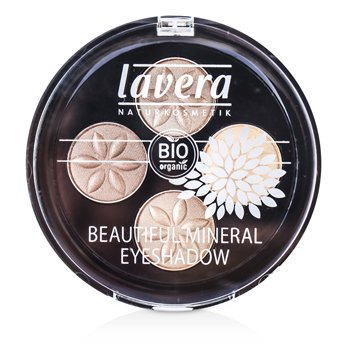 LAVERA BEAUTIFUL MINERAL EYESHADOW QUATTRO - # 02 CAPPUCCINO CREAM  4X0.8G/0.026OZ