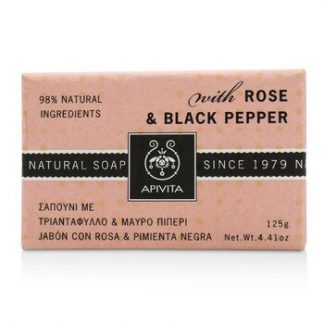 Apivita Natural Soap With Rose & Black Pepper  125g/4.41oz