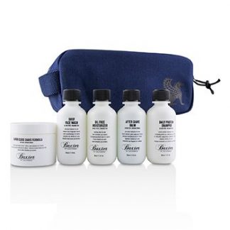 Baxter Of California Travel Starter Kit: Face Wash + Shave Formula + Moisturizer + Shave Balm + Shampoo + Bag  5pcs + 1 Bag