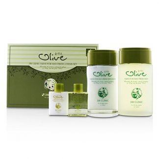 3W Clinic Olive For Man Set: 2x Fresh Skin, 2x Fresh Emulsion  4pcs