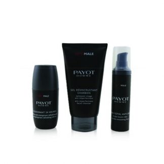 Payot Optimale Energising Ritual For Men Set : 1x Facial Cleanser 150ml + 1x Wrinkle Smoothing Fluid 50ml + 1x 24 Hrs Roll-On 75ml  3pcs