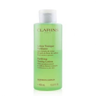 Clarins Purifying Toning Lotion with Meadowsweet & Saffron Flower Extracts - Combination to Oily Skin  400ml/13.5oz