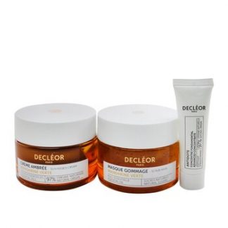 Decleor Mission Glow Green Mandarin Set: Sun-Kissed Cream 50ml+ Scrub Mask 50ml+ Antidote Advanced Concentrate 10ml  3pcs