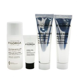 Filorga Intense Hydration Set: Micellar Solution 50ml+Hydra-Hyal 7ml+Hydra-Filler 30ml+Meso Mask 30ml+Bag  4pcs+1bag