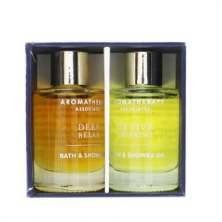 Aromatherapy Associates Perfect Partners Duo (Deep Relax Bath & Shower Oil, Revive Morning Bath & Shower Oil)  2x9ml/0.3oz