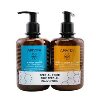 Apivita Gentle Hands Cleansing & Hydrating Set: Mild Hand Wash 300ml+ Moisturizing Hand & Body Lotion 300ml  2pcs
