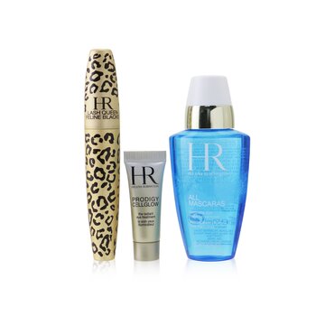 Helena Rubinstein Lash Queen Feline Blacks Mascara Set: Mascara 7.2ml + Prodigy Eye Treatment 3ml + Eye MakeUp Remover 50ml  3pcs