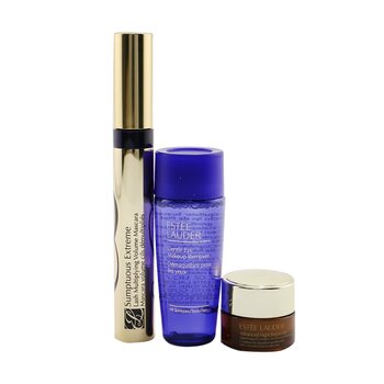 Estee Lauder Sumptuous Extreme Lash Multiplying Volume Mascara Kit: Mascara 8ml + Eye Cream 5ml + Eye Makeup Remover 30ml  3pcs