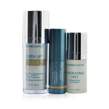 Colorescience Even Up Corrective Kit (Even Up Perfector + Sunforgettable Brush On Shield + Hydrating Mist) - # Medium  3pcs