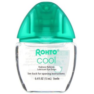 Rohto, Cooling Eye Drops, Dual Action Redness + Dryness Relief, 0.4 fl oz (13 ml)