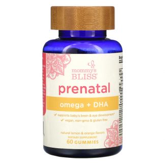Mommy's Bliss, Prenatal Omega + DHA, Natural Lemon & Orange, 60 Gummies