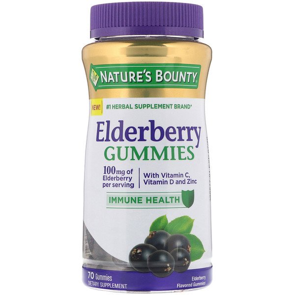Nature's Bounty, Elderberry Gummies, 50 mg, 70 Gummies 1 Nature's Bounty, Elderberry Gummies, 50 mg, 70 Gummies