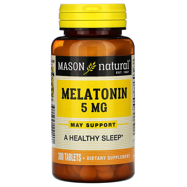 Mason Natural, Melatonin, 5 mg, 300 Tablets 1 Mason Natural, Melatonin, 5 mg, 300 Tablets