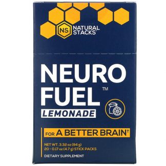 Natural Stacks, Neuro Fuel, Lemonade, 20 Stick Packs, 0.17 oz ( 4.7 g) Each
