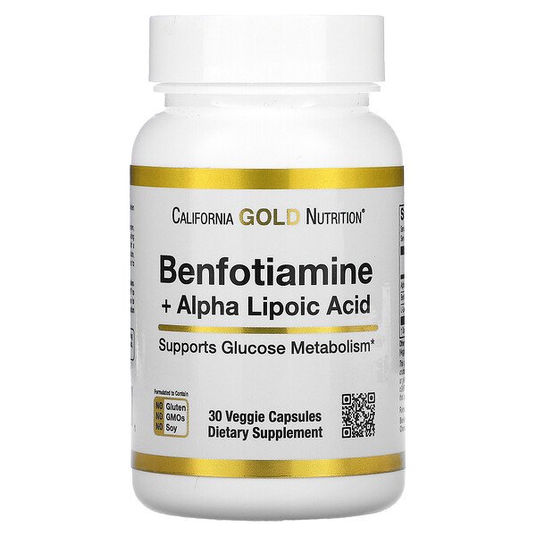 California Gold Nutrition, Benfotiamine + Alpha Lipoic Acid, 30 Veggie Capsules 1 California Gold Nutrition, Benfotiamine + Alpha Lipoic Acid, 30 Veggie Capsules
