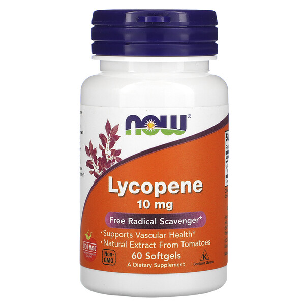 NOW Foods, Lycopene, 10 mg, 60 Softgels 1 NOW Foods, Lycopene, 10 mg, 60 Softgels