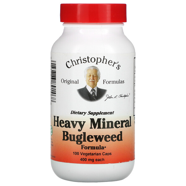 Christopher's Original Formulas, Heavy Mineral Bugleweed Formula, 400 mg, 100 Vegetarian Caps 1 Christopher's Original Formulas, Heavy Mineral Bugleweed Formula, 400 mg, 100 Vegetarian Caps