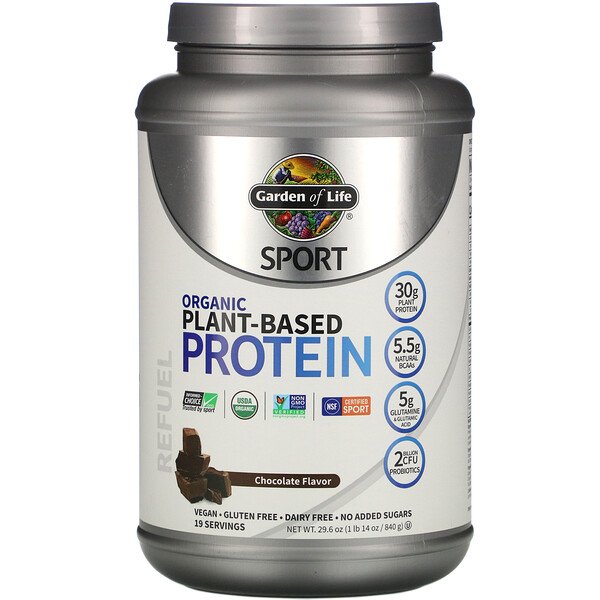 Garden of Life, Sport, Organic Plant-Based Protein, Refuel, Chocolate Flavor, 29 Garden of Life, Sport, Organic Plant-Based Protein, Refuel, Chocolate Flavor, 29.6 oz (840 g)