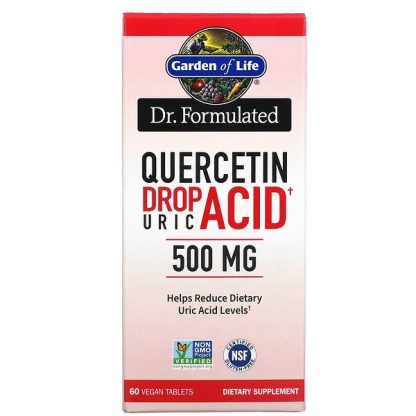 Garden of Life, Dr. Formulated, Quercetin Drop Uric Acid, 500 mg, 60 Vegan Tablets