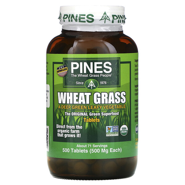 Pines International, Wheat Grass, 500 mg, 500 Tablets 1 Pines International, Wheat Grass, 500 mg, 500 Tablets