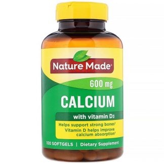 Nature Made, Calcium with Vitamin D3, 600 mg, 100 Softgels
