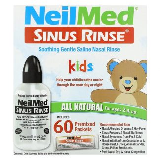 NeilMed, Kids, Sinus Rinse, Ages 2+, 60 Premixed Packets