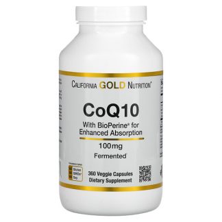 California Gold Nutrition, CoQ10 USP with Bioperine, 100 mg, 360 Veggie Capsules