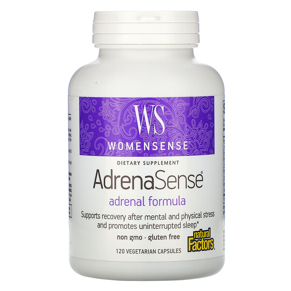 Natural Factors, WomenSense, AdrenaSense, Adrenal Formula, 120 Vegetarian Capsules 1 Natural Factors, WomenSense, AdrenaSense, Adrenal Formula, 120 Vegetarian Capsules