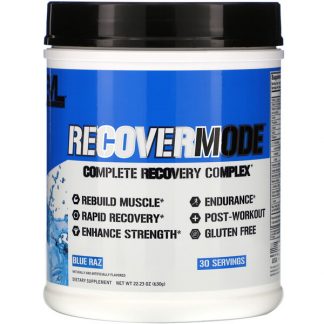 EVLution Nutrition, RECOVERMODE, Complete Recovery Complex, Blue Raz, 22.23 oz (630 g)