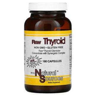 Natural Sources, Raw Thyroid, 180 Capsules