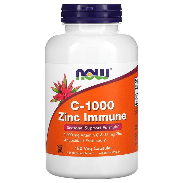 NOW Foods, C-1000 Zinc Immune , 180 Veg Capsules 1 NOW Foods, C-1000 Zinc Immune , 180 Veg Capsules