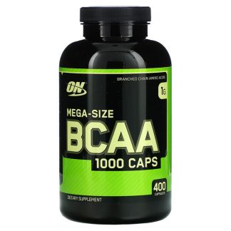Optimum Nutrition, BCAA 1000 Caps, Mega-Size, 500 mg, 400 Capsules
