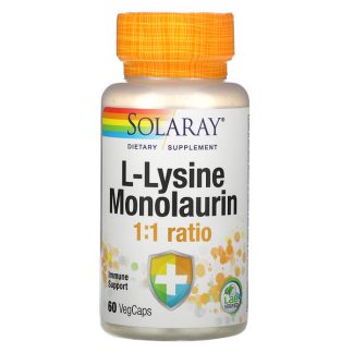 Solaray, L-Lysine Monolaurin 1:1 Ratio, 60 VegCaps