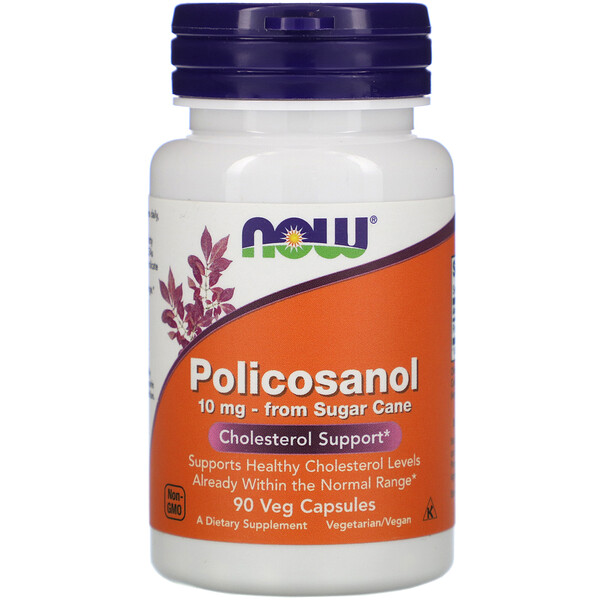 NOW Foods, Policosanol, 10 mg, 90 Veg Capsules 1 NOW Foods, Policosanol, 10 mg, 90 Veg Capsules