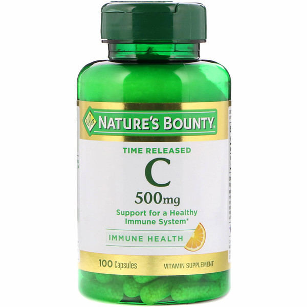 Nature's Bounty, Time Released Vitamin C, 500 mg, 100 Capsules 1 Nature's Bounty, Time Released Vitamin C, 500 mg, 100 Capsules