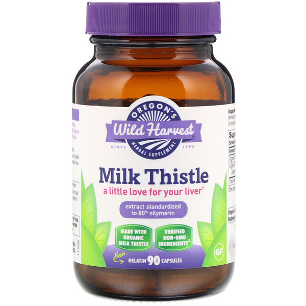Oregon's Wild Harvest, Milk Thistle, 90 Gelatin Capsules 1 Oregon's Wild Harvest, Milk Thistle, 90 Gelatin Capsules