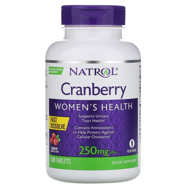 Natrol, Cranberry, Fast Dissolve, Cranberry Flavor, 125 mg, 120 Tablets 1 Natrol, Cranberry, Fast Dissolve, Cranberry Flavor, 125 mg, 120 Tablets