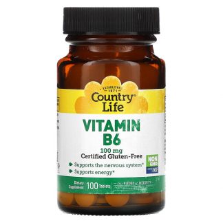 Country Life, Vitamin B6, 100 mg, 100 Tablets