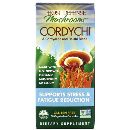 Fungi Perfecti, Host Defense Mushrooms, Cordychi, Supports Stress & Fatigue Reduction, 60 Vegetarian Capsules