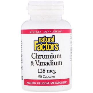 Natural Factors, Chromium & Vanadium, 125 mcg, 90 Capsules