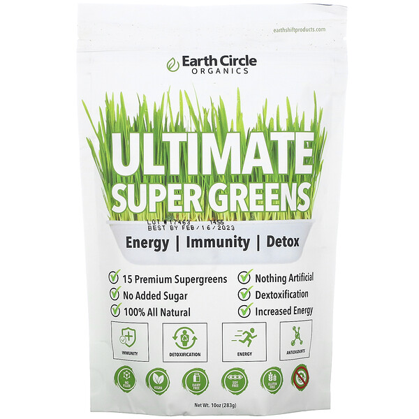 Earth Circle Organics, Ultimate Super Greens, 10 oz (283 g) 1 Earth Circle Organics, Ultimate Super Greens, 10 oz (283 g)