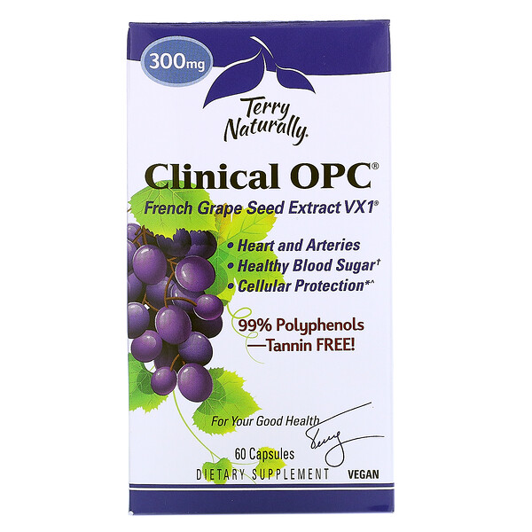 Terry Naturally, Clinical OPC, 300 mg, 60 Capsules 1 Terry Naturally, Clinical OPC, 300 mg, 60 Capsules