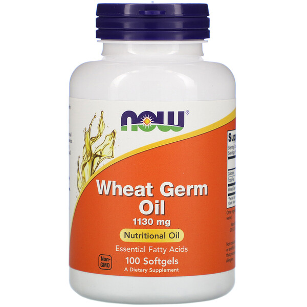 NOW Foods, Wheat Germ Oil, 1,130 mg, 100 Softgels 1 NOW Foods, Wheat Germ Oil, 1,130 mg, 100 Softgels