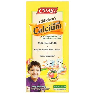 Catalo Naturals, Children's Liquid Calcium with Magnesium & Zinc, Peach and Mango, 16 fl oz (474 ml)
