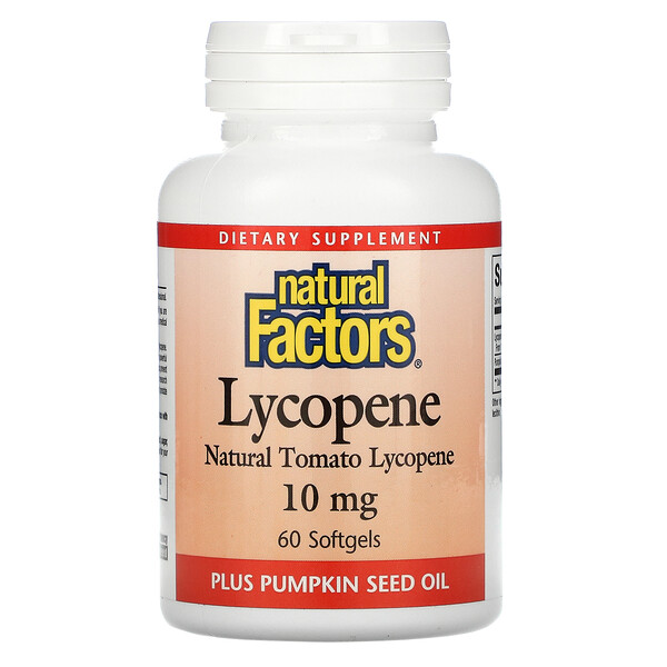 Natural Factors, Lycopene, 10 mg, 60 Softgels 1 Natural Factors, Lycopene, 10 mg, 60 Softgels