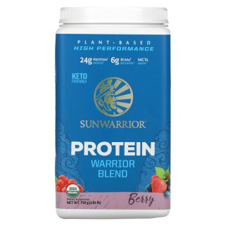 Sunwarrior, Warrior Blend Protein, Organic Plant-Based, Berry, 1.65 lb (750 g)