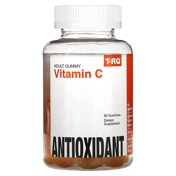 T-RQ, Adult Gummy, Vitamin C, Antioxidant, Orange, 60 Gummies 1 T-RQ, Adult Gummy, Vitamin C, Antioxidant, Orange, 60 Gummies