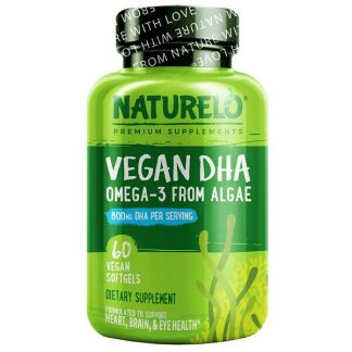 NATURELO, Vegan DHA, Omega-3 from Algae, 400 mg, 60 Vegan Softgels
